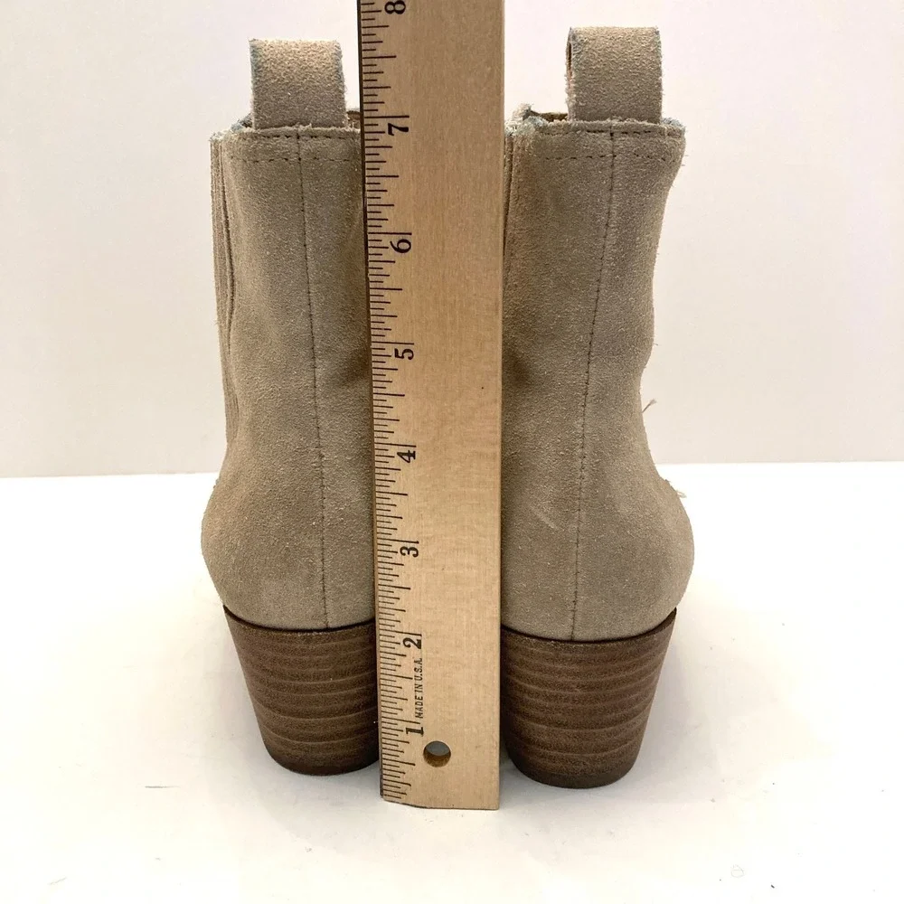 Madewell The Western Ankle Boot Tan Suede Womens 6.5 Stretch Pointed Toe‎
